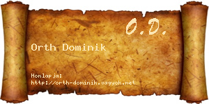 Orth Dominik névjegykártya